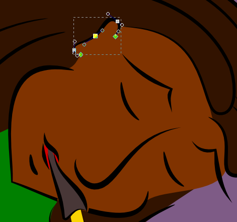 Detail of Bezier curve for Janice's ear.