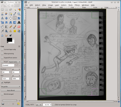 Cropping a page in The Gimp